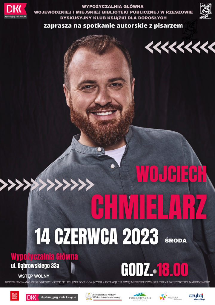 Plakat - spotkanie autorskie z Wojciechem Chmielarzem